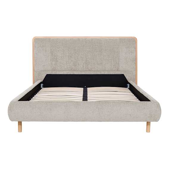 Aubrey Queen Bed Frame in Lila Beige / Oak