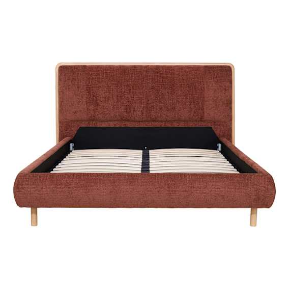Aubrey Queen Bed Frame in Lila Rust / Oak