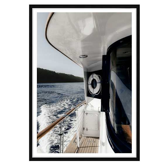 Azure Summer Charter Framed Print in 103 x 143cm Black