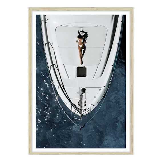 Azure Long Weekend Framed Print in 73 x 103cm Natural