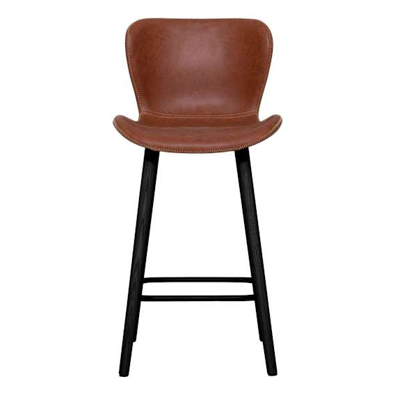 Batilda Bar Chair in Brandy PU / Black Leg