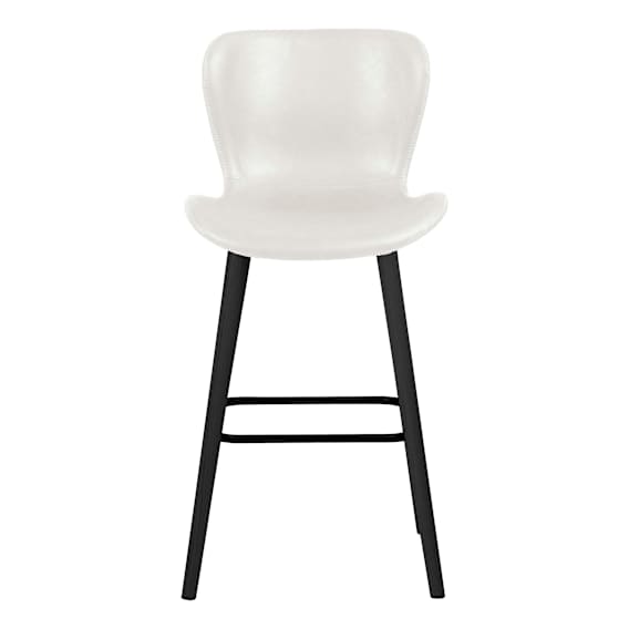 Batilda Bar Chair in White PU / Black leg