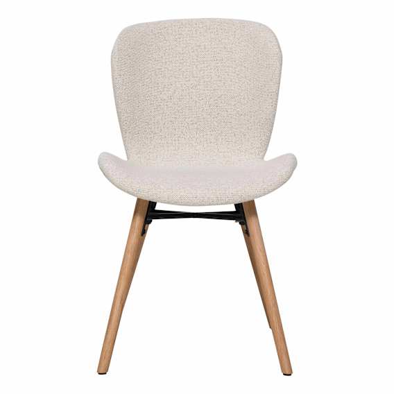 Batilda Dining Chair in Monza Cream / Oak Leg