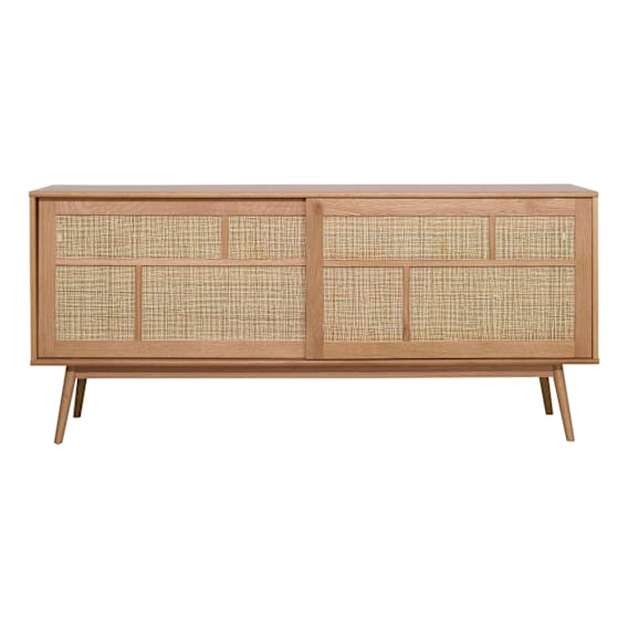 Bari Buffet 180cm in Oak Clear Lacquer / Rattan