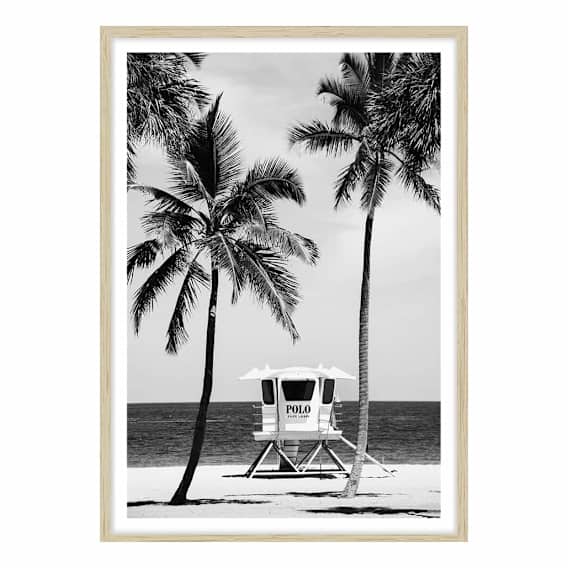 Bay Beach Tower Framed Print in 103 x 143cm Natural
