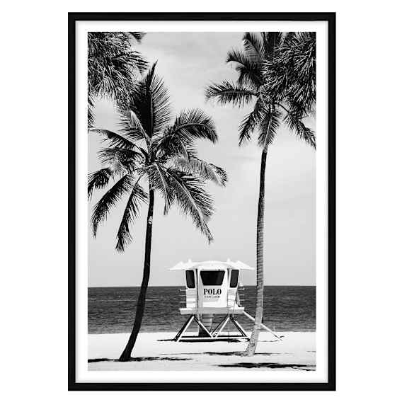 Bay Beach Tower Framed Print in 103 x 143cm Black