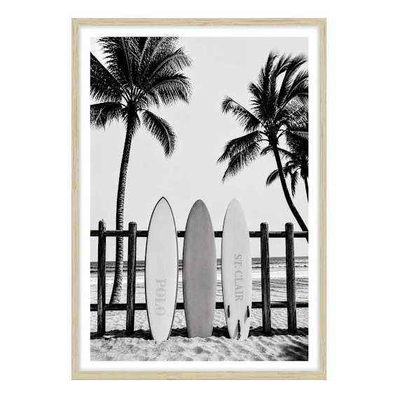 Bay Coastal Standard Framed Print in 118 x 165cm Natural