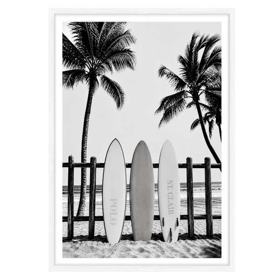 Bay Coastal Standard Framed Print in 61 x 84cm White