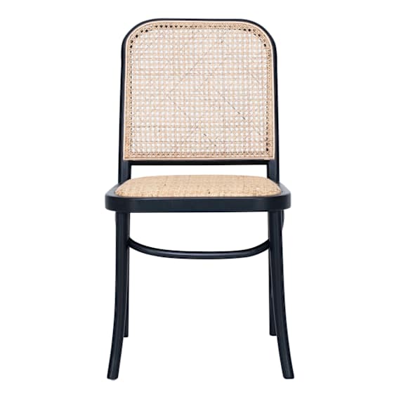Belmont Dining Chair in Birch Black / Rattan