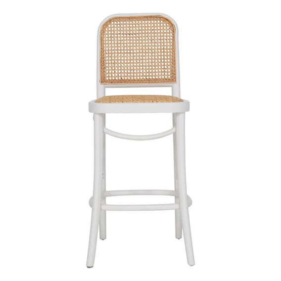 Belmont Bar Chair in Birch White / Rattan