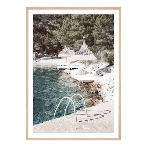 Beachside Ladder Framed Print in 113 x 159cm