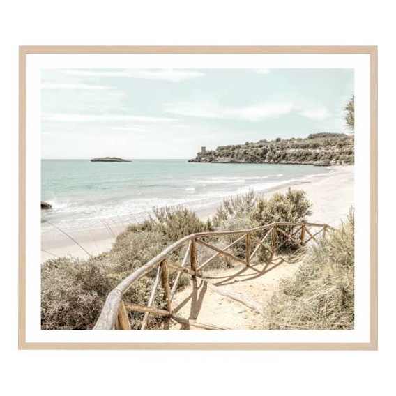 Beachside Stroll Framed Print in 85 x 73cm