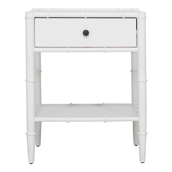 Bermuda Bedside Table in Mangowood White
