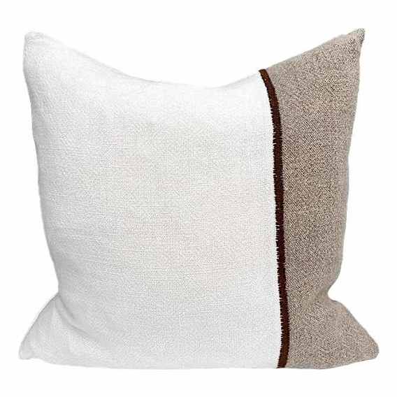 Bella Feather Fill Cushion 50x50cm in Off White / Natural