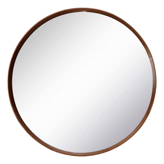 Benny Round Mirror 120cm in Walnut Stain