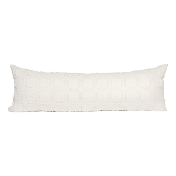 Bedu Feather Fill Lumbar Cushion 120x40cm in White