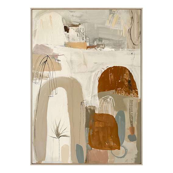 Beach Sorella Box Framed Canvas in 94 x 132cm Natural