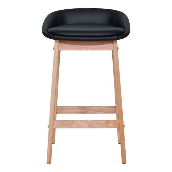 Blume Bar Stool in Black PU / Clear Lacquer
