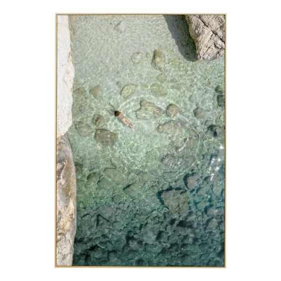 Blue Beach Box Framed Canvas in 52 x 77cm