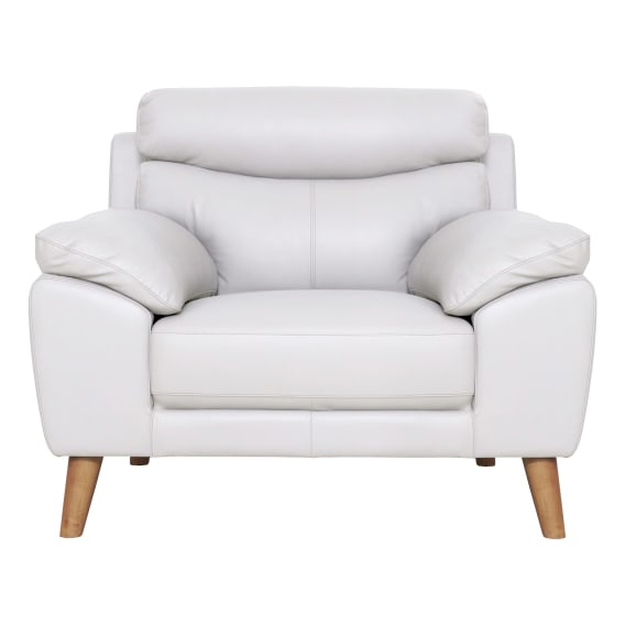 Bronco Armchair in Leather Pure White