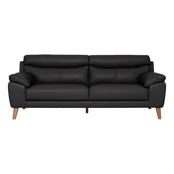 Bronco 3.5 Seater Sofa in Leather Black