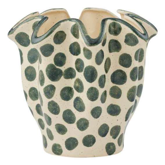 Brun Pot 19x19cm in Ivory / Green