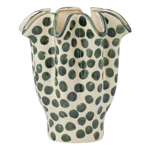 Brun Vase 22.5x27cm Ivory / Green