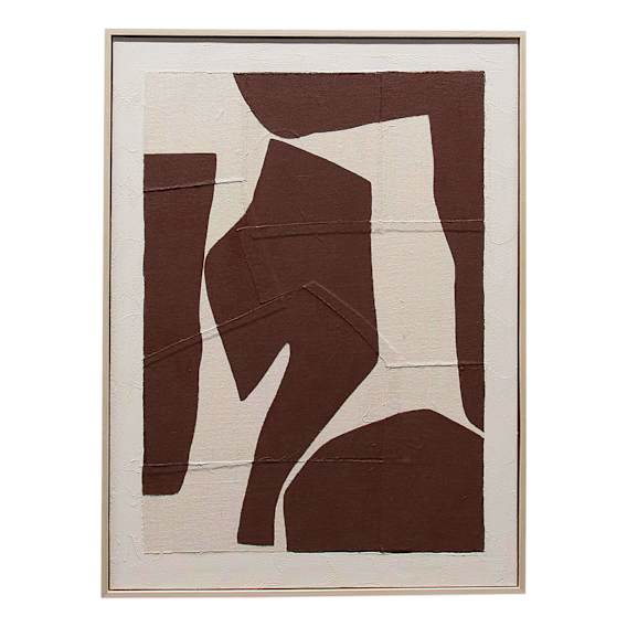 Burgundy Shapes 2 Box Framed Canvas in 60 x 80cm