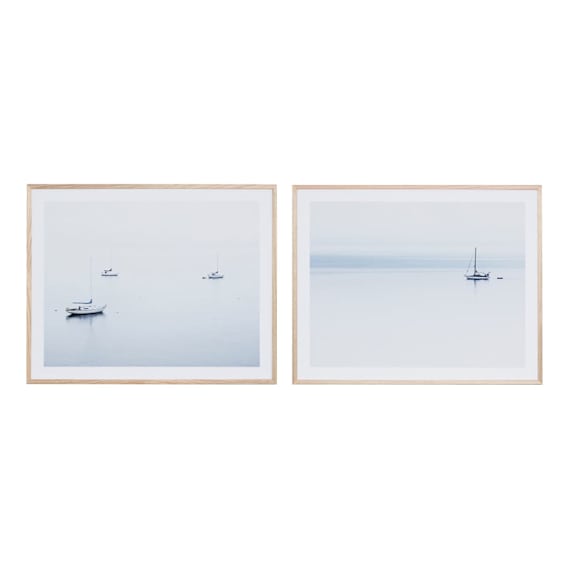 Blue Sail Framed Print Set of 2 in 101 x 81cm