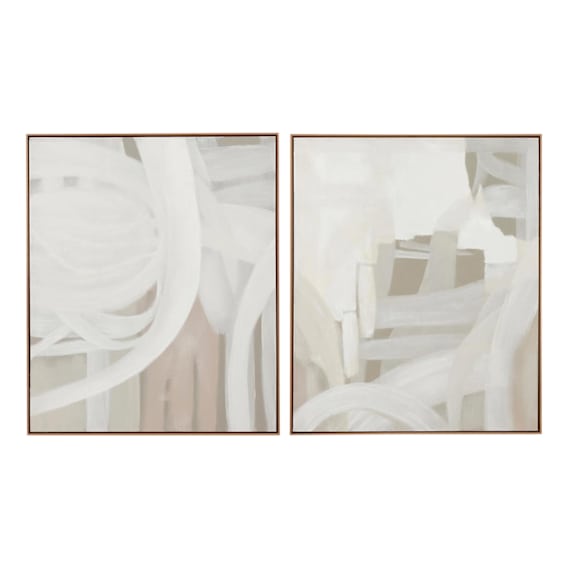 Byron Natural Box Framed Canvas Set of 2 in 104 x 124cm