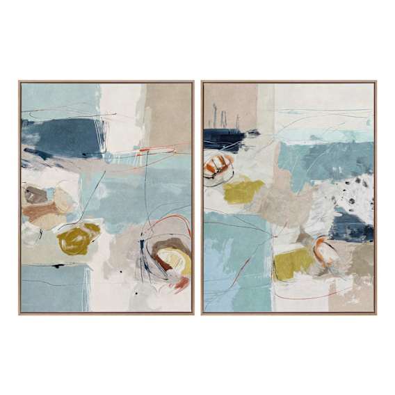Chalk & Citrus Set of 2 Portrait Box Framed Canvas in 63 x 93cm