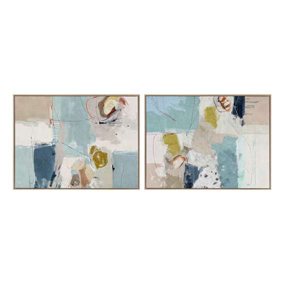 Chalk & Citrus Set of 2 Landscape Box Framed Canvas in 103 x 78cm