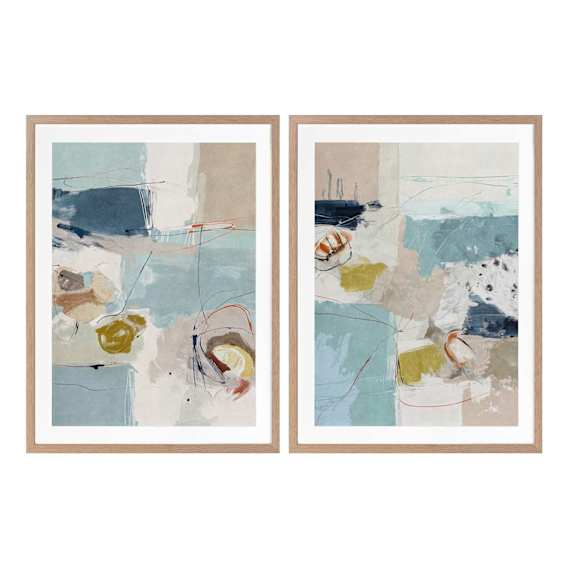 Chalk & Citrus Set of 2 Portrait Framed Print in 68 x 84 cm