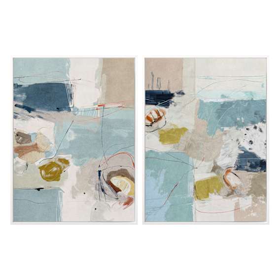 Chalk & Citrus Set of 2 Portrait Box Framed Canvas in 78 x 103 cm