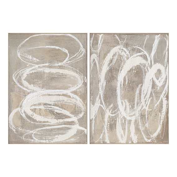 Dancing Spirals Box Framed Canvas Set of 2 in 100 x 140cm