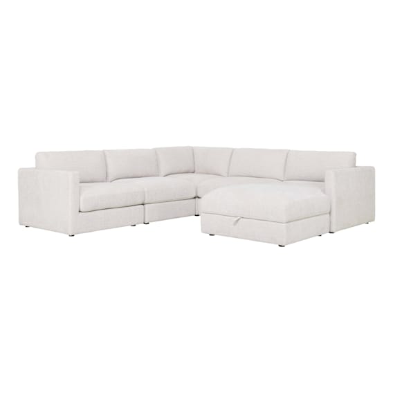 Davenport 5 Seater Modular Sofa + Storage Ottoman in Bobby Optical