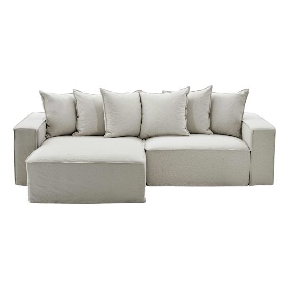 Ella 1.5 Seater Sofa + Chaise LHF in Lis Beige