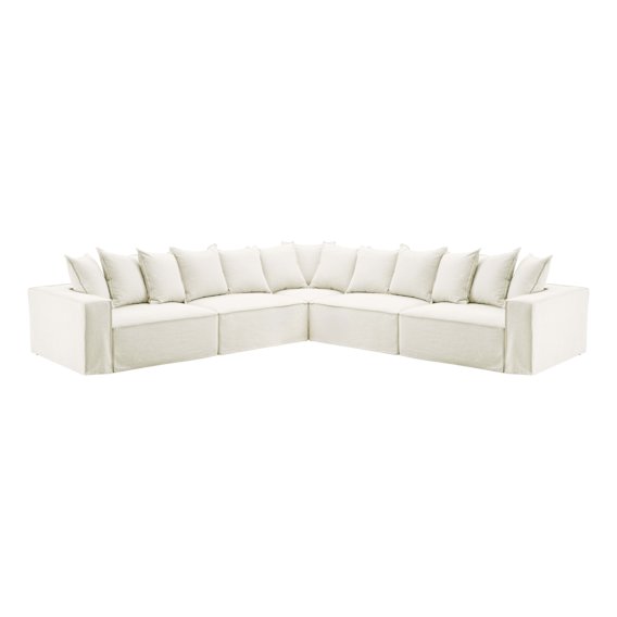 Ella 7 Seater Modular Sofa in Lis White