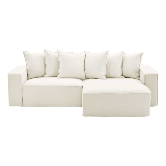 Ella 1.5 Seater Sofa + Chaise RHF in Lis White