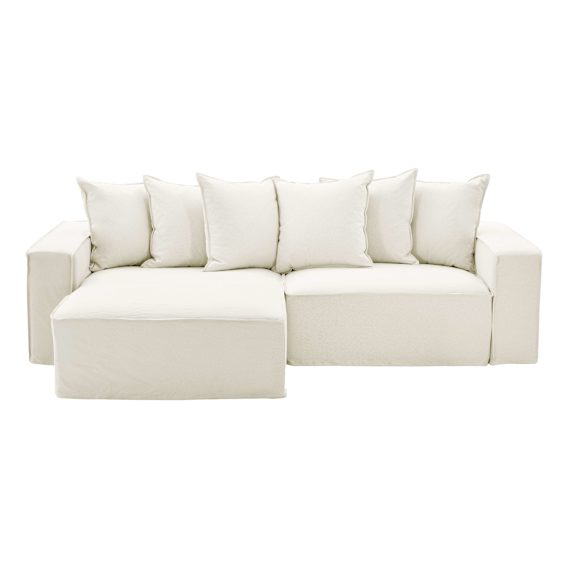 Ella 1.5 Seater Sofa + Chaise LHF in Lis White