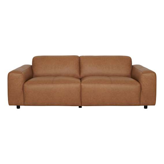 Harry 3 Seater Sofa in Urbane Leather Light Brown