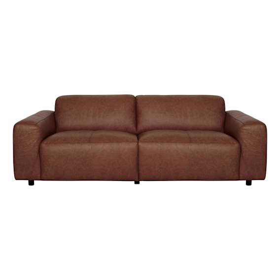 Harry 3 Seater Sofa in Urbane Leather Dark Brown