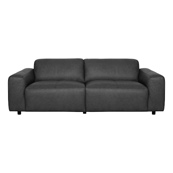 Harry 3 Seater Sofa in Urbane Leather Black