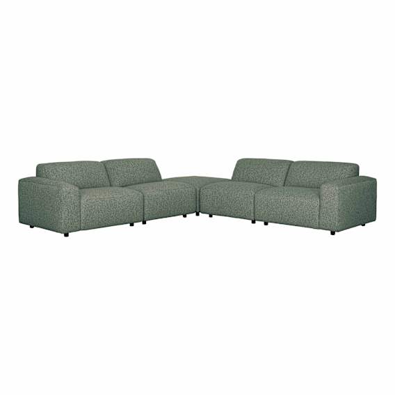 Harry 6 Seater Modular Sofa + Ottoman in  Cobble Green