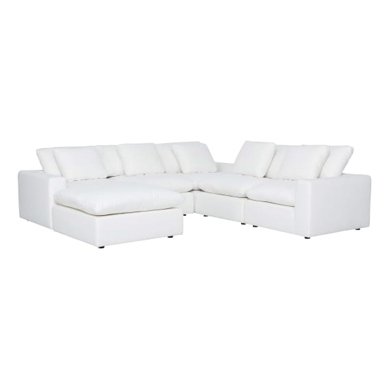 Mimi Modular Sofa + Ottoman in Barbury Pearl