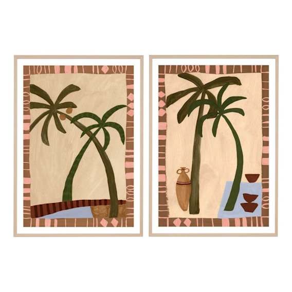 Modern Oasis Framed Print Set of 2 in 100 x 140cm