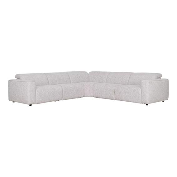 Nevada 5 Seater Modular  Sofa with 2 Recliners in Domino Marshmallow