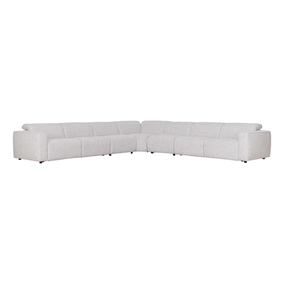 Nevada 7 Seater Modular  Sofa Recliner in Domino Marshmallow
