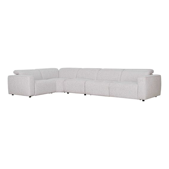 Nevada 5 Seater Modular  Sofa with 3 Recliners in Domino Marshmallow