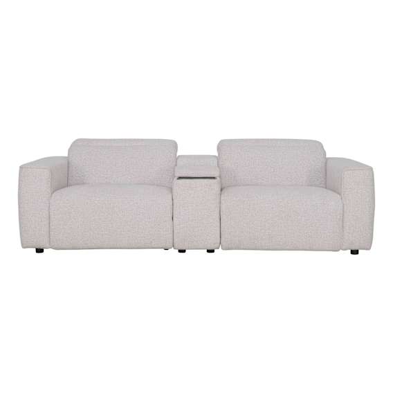 Nevada 2 Seater Recliner  Sofa + Console in Domino Marshmallow